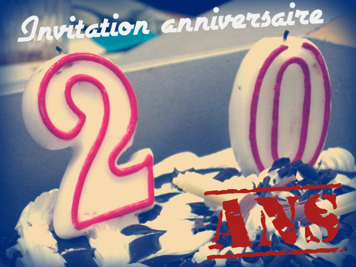 Invitation anniversaire 20 ans