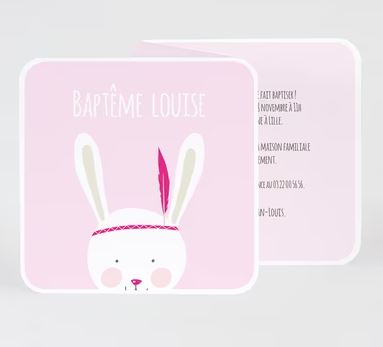 Invitation bapteme lapin indien